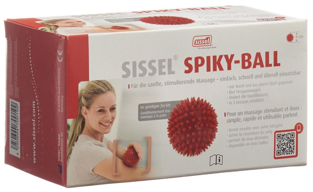 Sissel Spiky-Ball 9cm rouge 2 pce