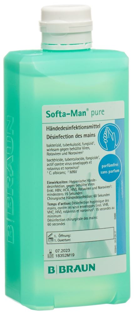 Softa-Man pure disinfezione mani alcolica senza profumo 500 ml