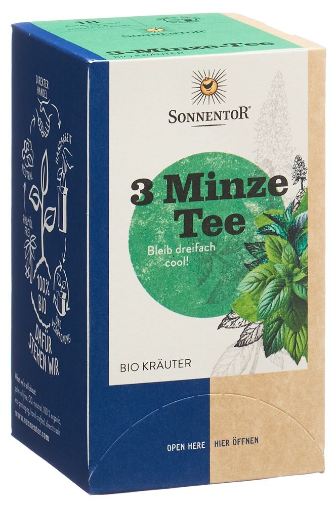 Sonnentor tè con tre tipi di menta BIO bustina 18 pezzi