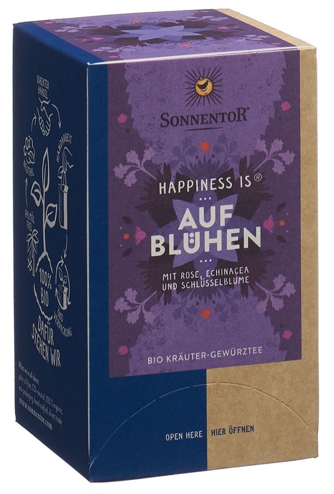 Image of Sonnentor Happiness is Aufblühen Tee BIO Btl 18 Stk