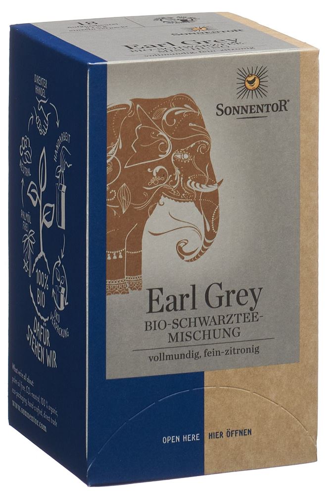 Image of Sonnentor Schwarztee Earl Grey BIO Btl 18 Stk