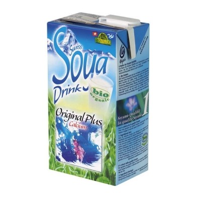 Soyana Swiss Sojadrink Original Calzium Bio Tetra 1 lt | Pflanzliches Milchgetränk | Frühstücksgetränke & Tee