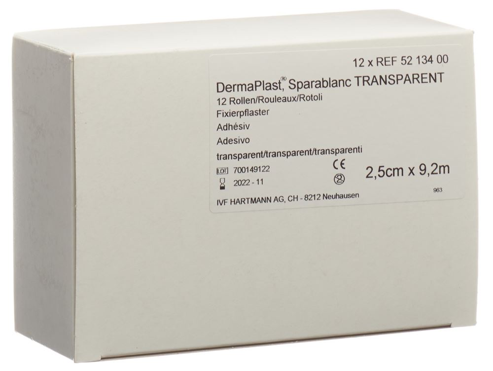 Image of Sparablanc Transparent Heftpflaster 2.5cmx9.2m 12 Stk