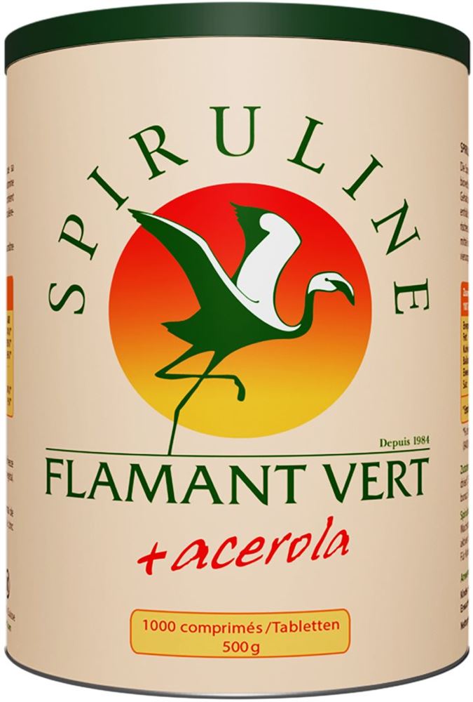 Spirulina Flamant Vert + Acerola (Vitamin C) Tabl 500 mg 1000 Stk