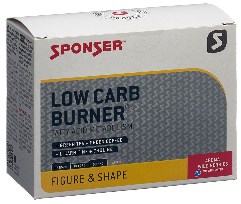 Sponser Low Carb Burner Pulver Wild Berries 20 Btl 6 g | Sportlerernährung | Ernährung & Sport