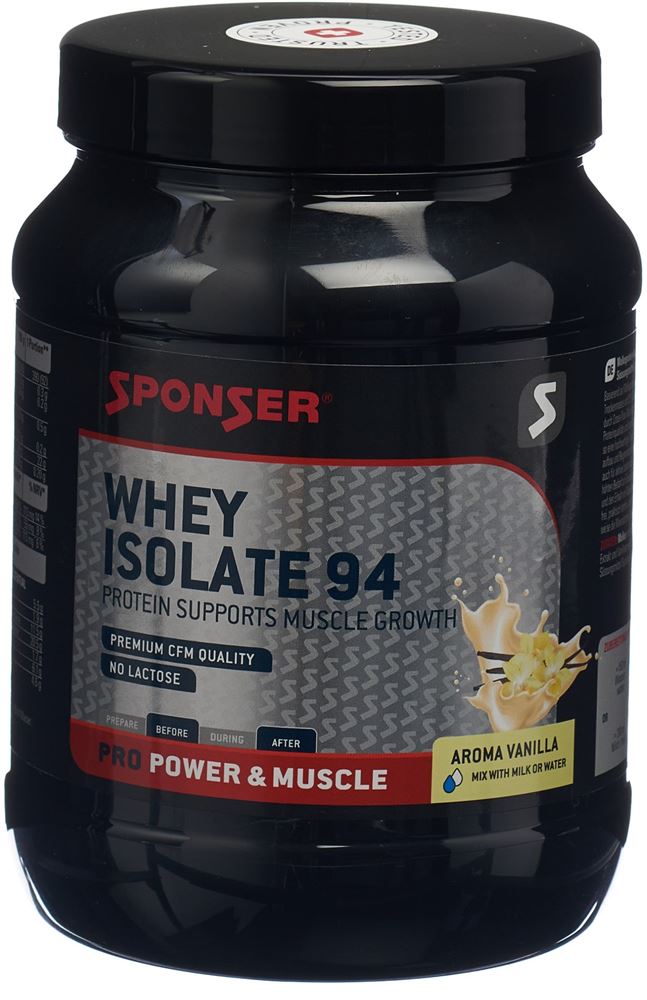 Sponser Whey Isolate 94 Vanilla Dose 425 g | Sportlerernährung | Für Wachstum & Erhalt Muskelmasse | hoher Proteingehalt | Molkenproteinisolat