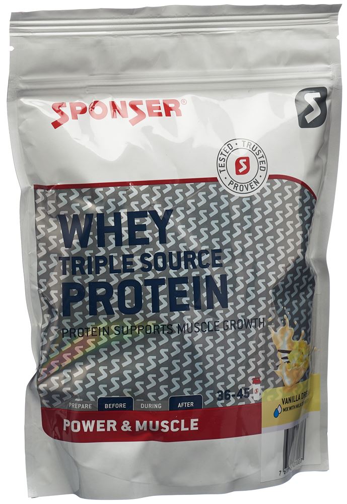Sponser Whey Triple Source Protein Vanilla Btl 500 g | Sportlerernährung | Ernährung & Sport