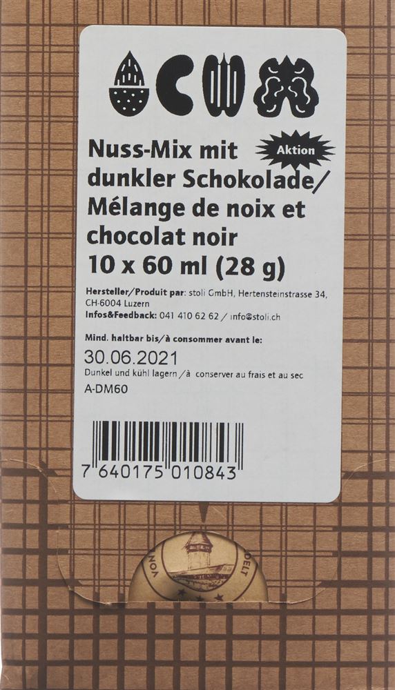 Image of stoli Nuss-Mix Aktion mit dunkler Schokolade 10 Btl 28 g