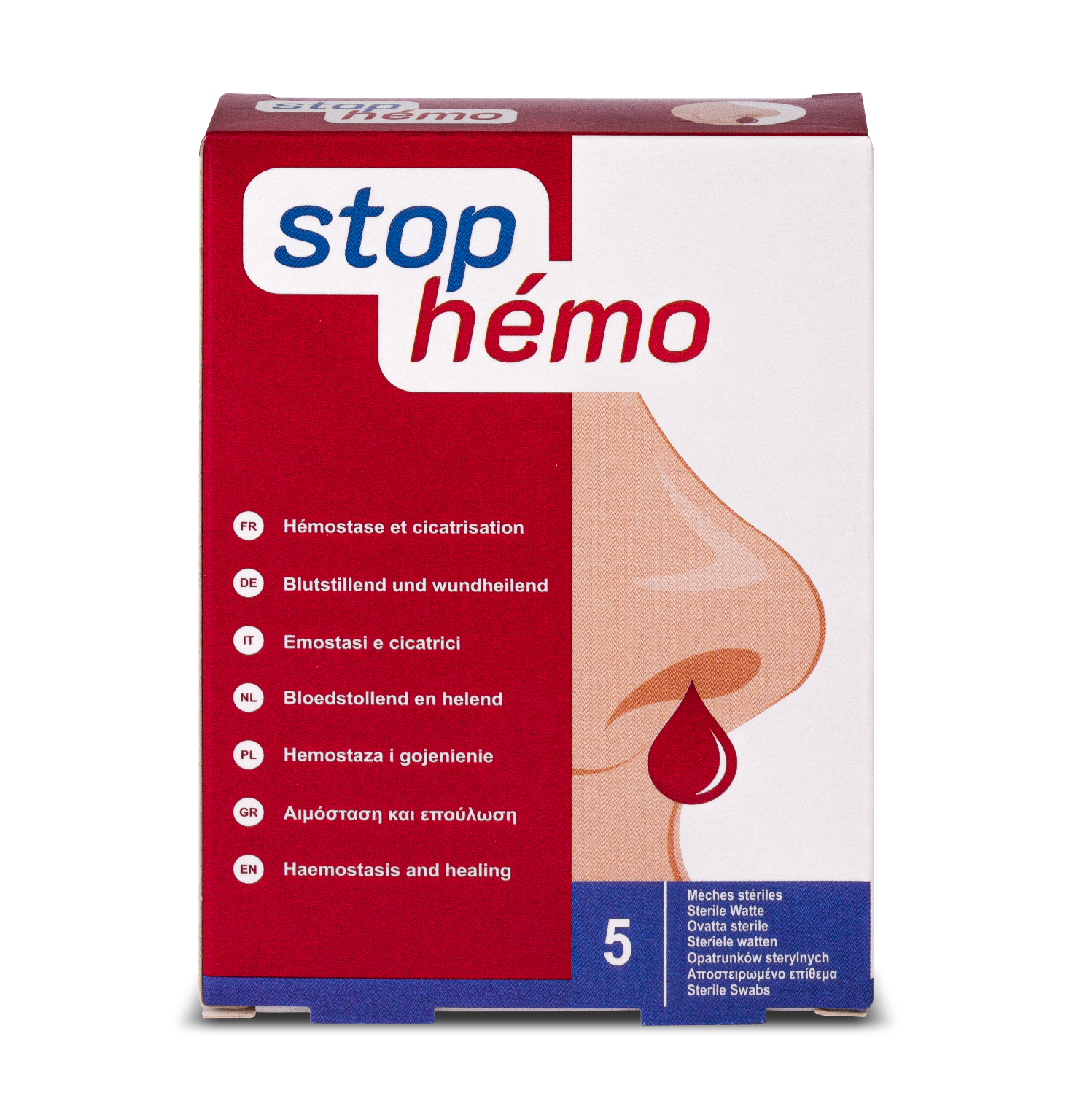Stop Hémo Watte hämostatisch steril einzeln verpackt Btl 5 Stk