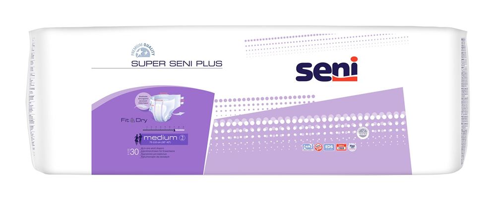 Super Seni Plus Windelhosen M atmungsaktiv Hüftumfang 75-110cm 7 Tropfen 30 Stk