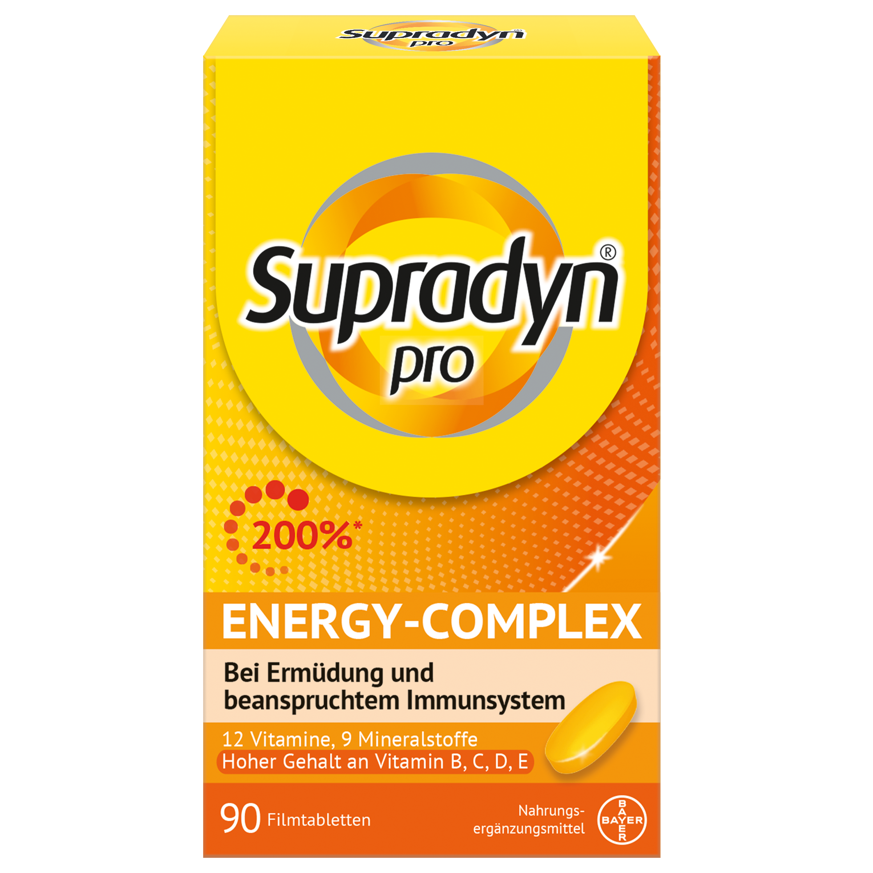 Supradyn pro energy-complex Filmtablette Dose 90 Stück Nahrungsergänzung Ermüdung Immunsystem Abwehrkräfte Vitamine Mineralstoffe
