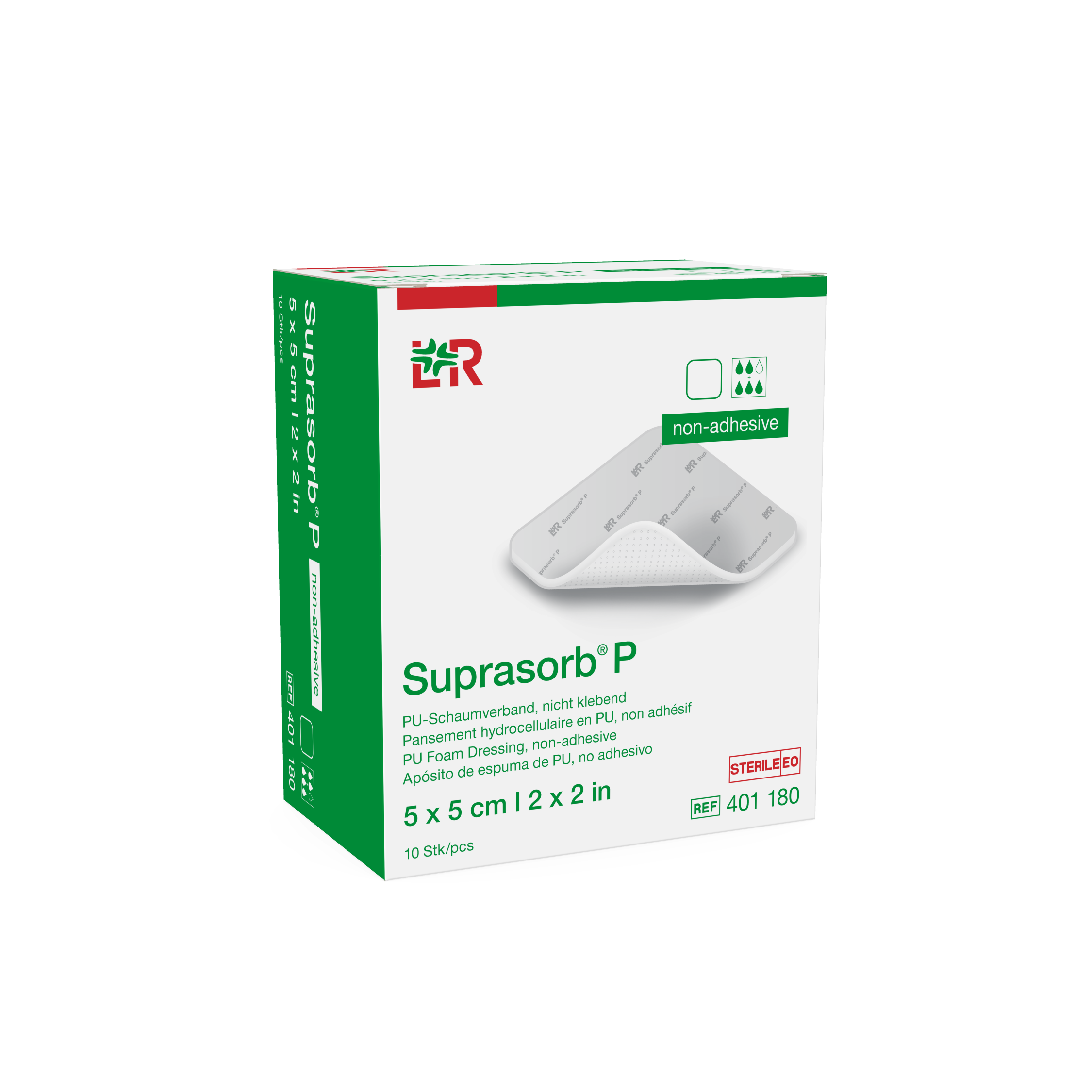 Suprasorb P PU-Schaumverband 5x5cm steril nicht klebend 10 Stk