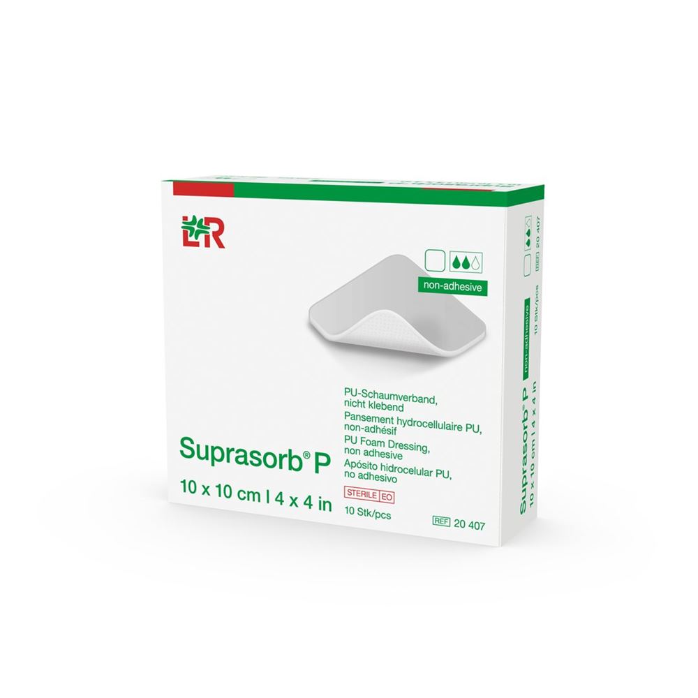 Suprasorb P medicazione in schiuma 10x10cm non adesiva 10 pezzi