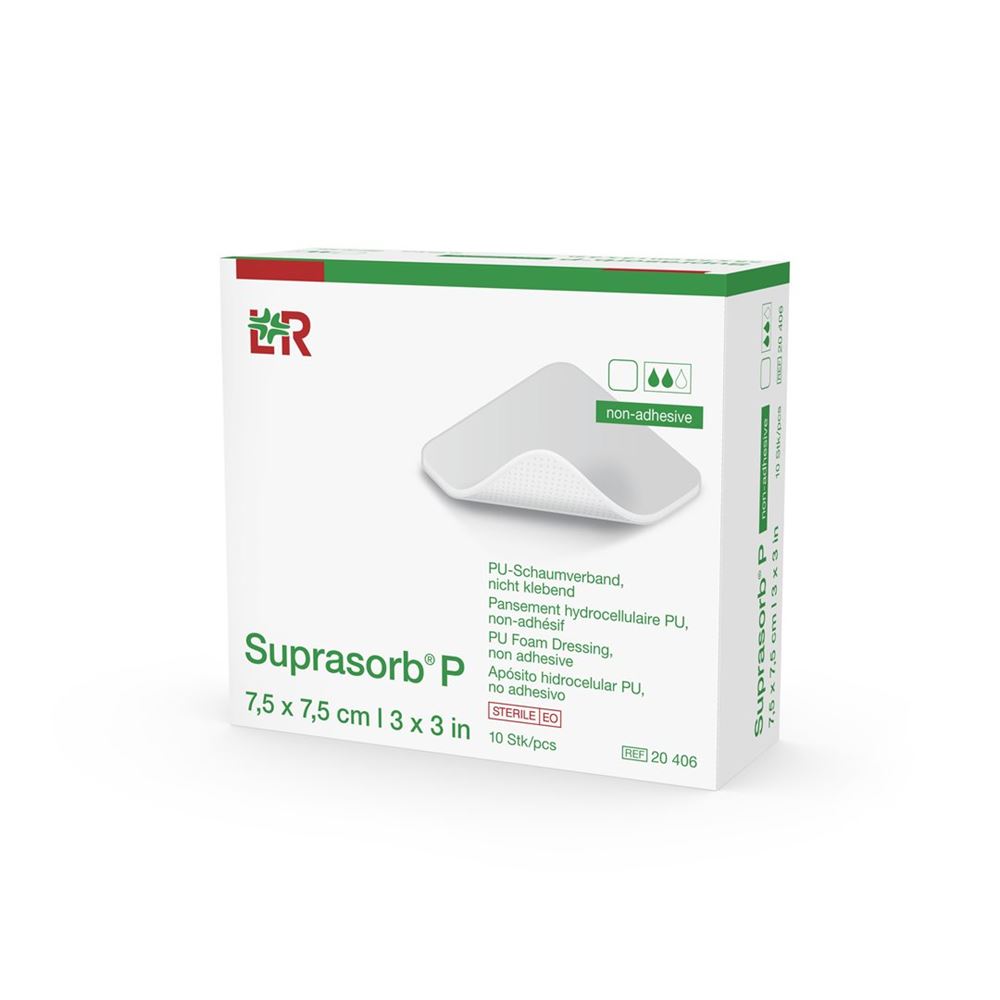 Suprasorb P medicazione in schiuma 7.5x7.5cm non adesiva 10 pezzi