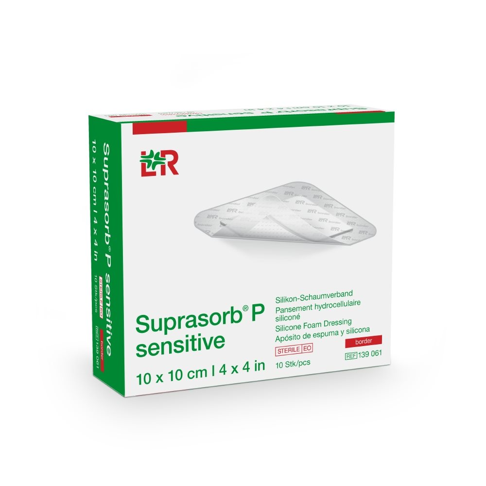 Image of Suprasorb P sensitive border 10x10cm 10 Stk