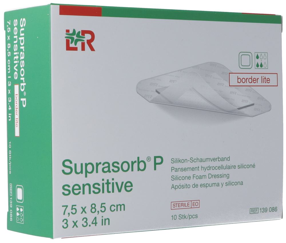 Image of Suprasorb P sensitive border lite 7.5x8.5cm 10 Stk