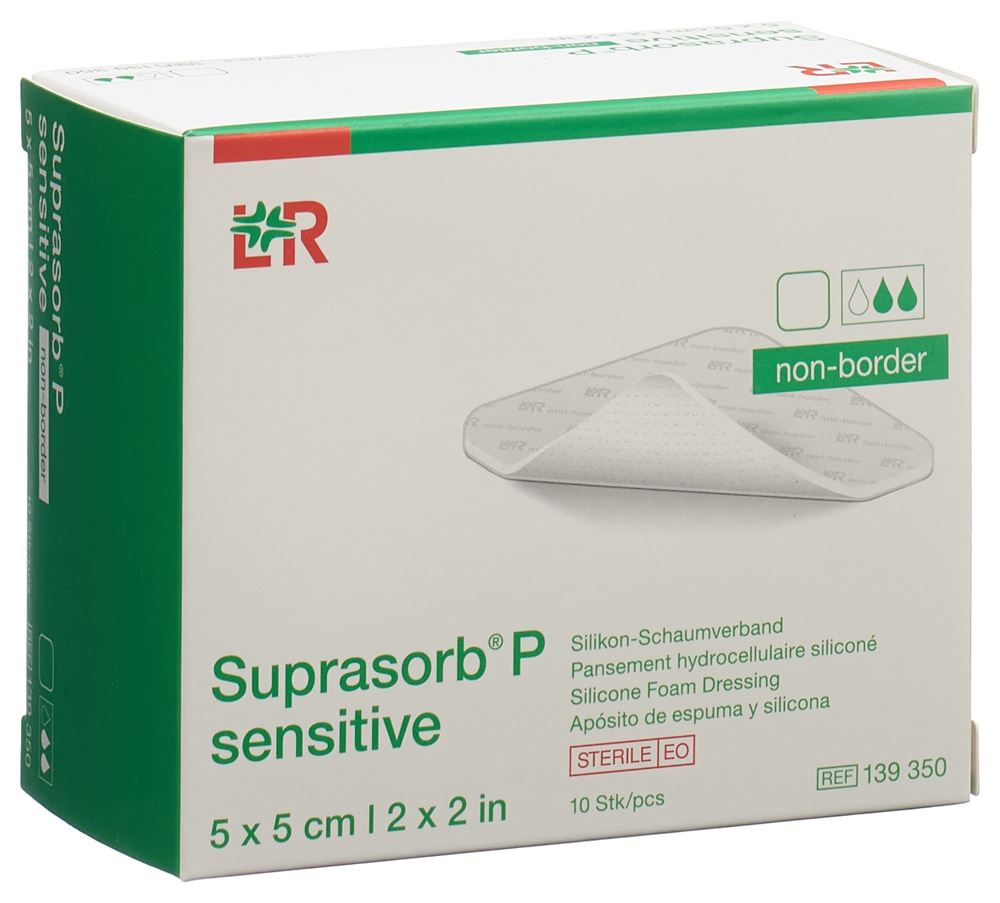 Image of Suprasorb P sensitive non-border 5x5cm 10 Stk