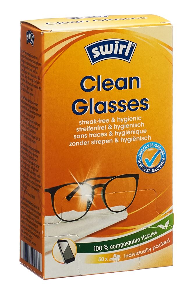 Swirl salviette detergenti per occhiali 50 pezzi