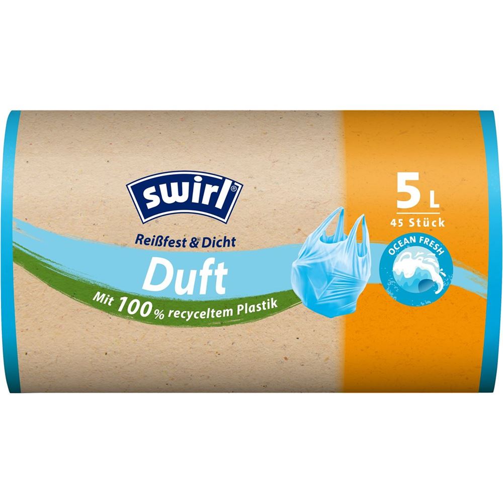 Swirl sacs poubelle parfumé avec poignée 5l Ocean 45 pce