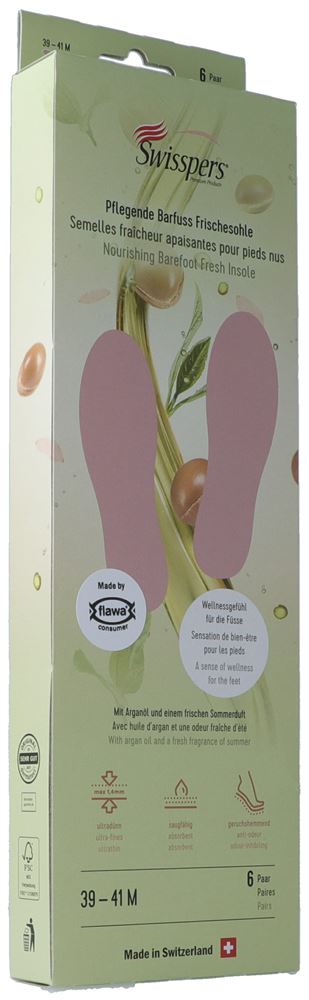Image of Swisspers Barfuss Frischesohlen M 41 rosé 6 Paar