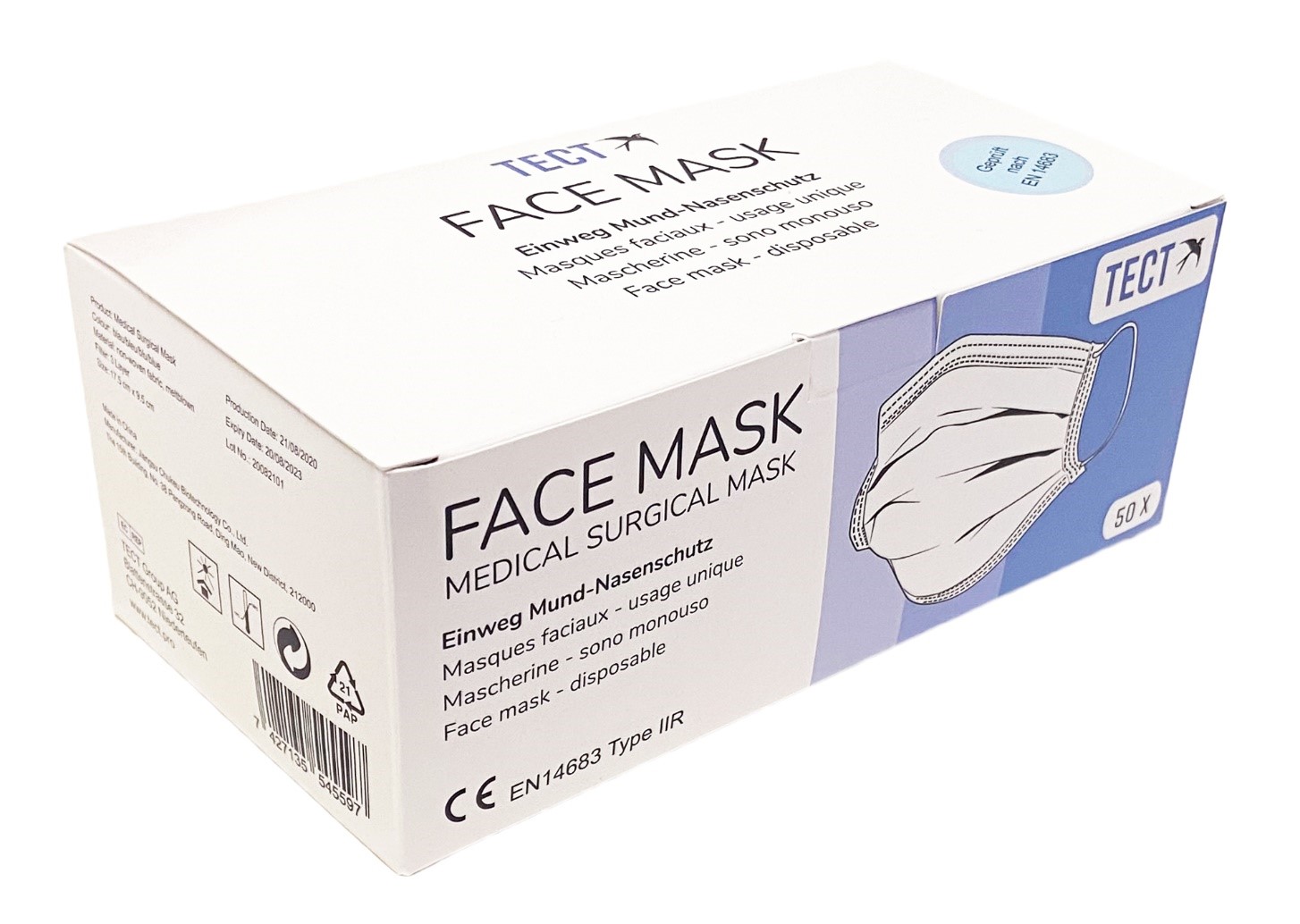 Tect masques médicaux type IIR 50 pce
