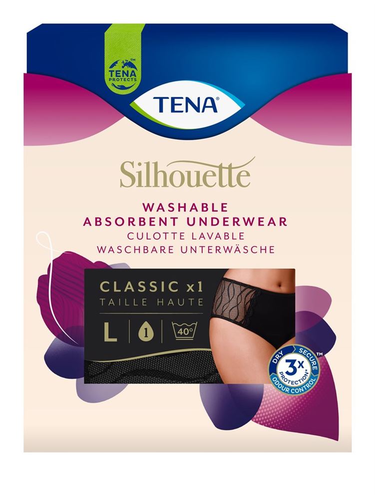 Tena Silhouette Classic Washable Underwear L noir