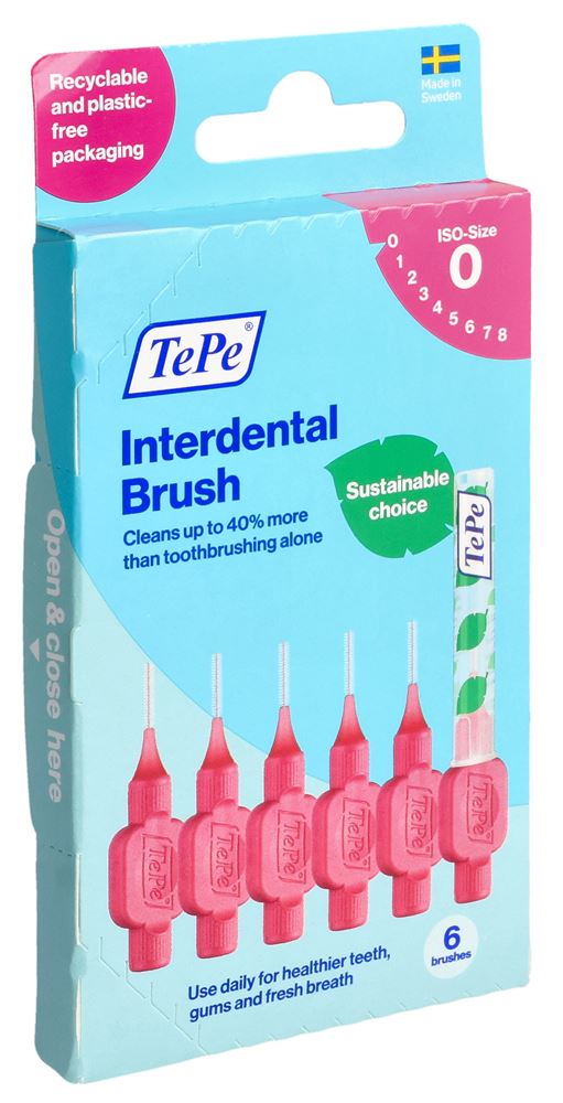 Image of TePe Interdental Brush 0.4mm pink 6 Stk