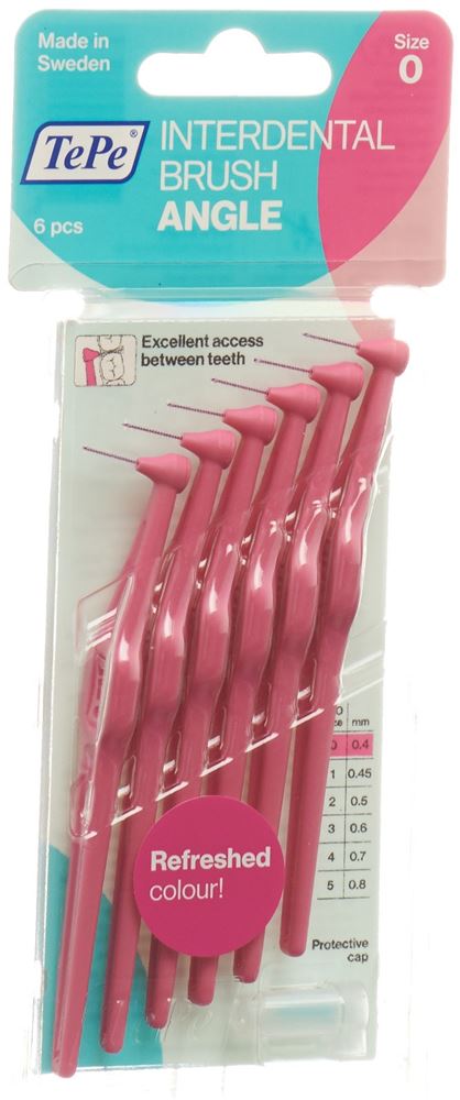 TePe Angle Interdental Brush, 0.4mm, pink (6 Stk)