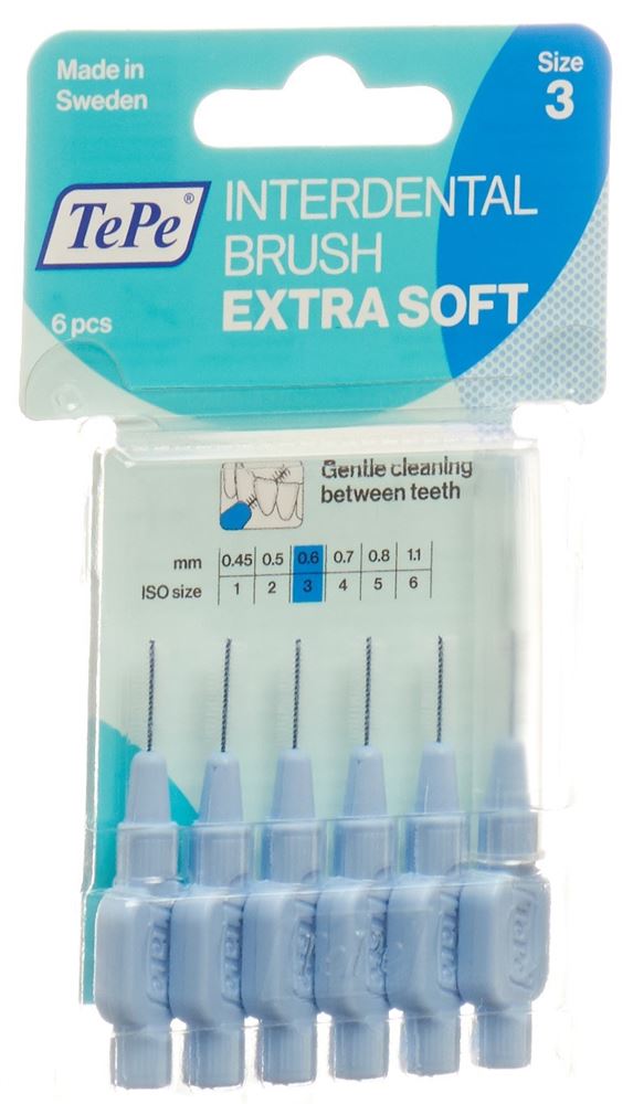 Image of TePe Interdental Brush 0.60mm x-soft blau Blist 6 Stk