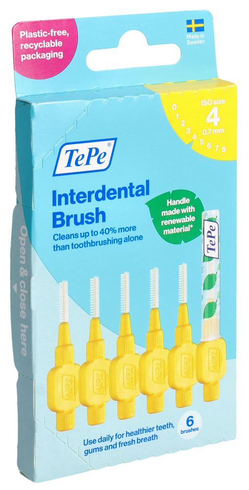 Image of TePe Interdental Brush 0.7mm gelb 6 Stk