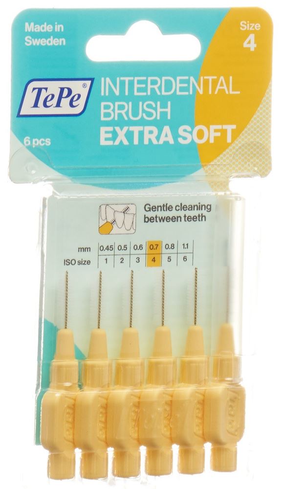 Image of TePe Interdental Brush 0.7mm x-soft gelb Blist 6 Stk