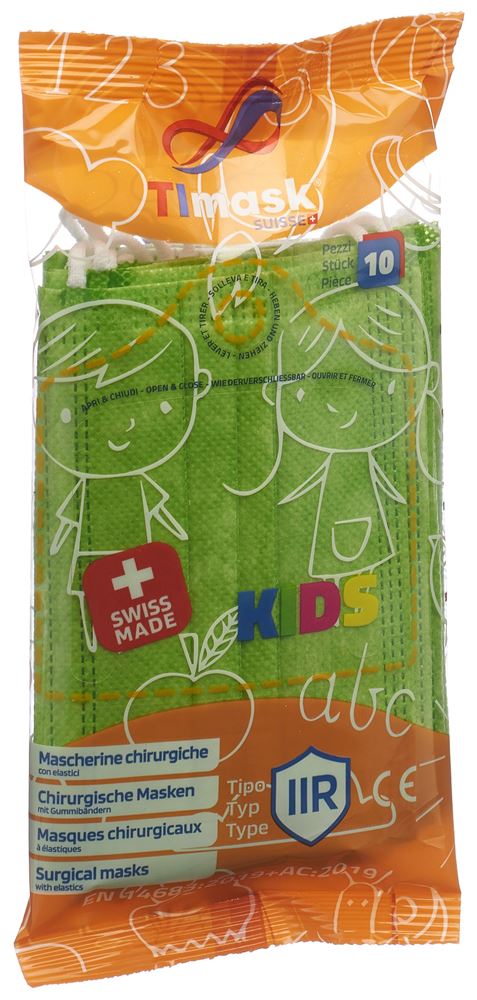 Image of TImask Einweg-Medizinmaske Typ IIR Kids säuregrün 10 Stk