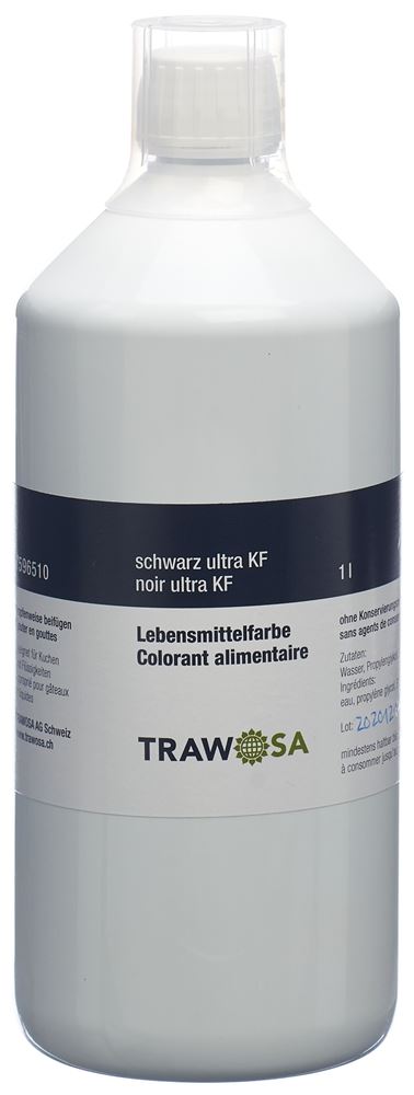 Image of Trawosa Lebensmittelfarbstoff schwarz Ultra für Kuchen und Flüssigkeiten 1000 ml