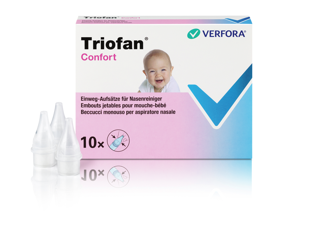 Triofan Confort Aufsätze Nasenreiniger 10 Stk | Nasenreiniger | Grippe & Erkältung | Befeuchtung & Spülung Nasenschleimhaut & Augen | Aerosoltherapie