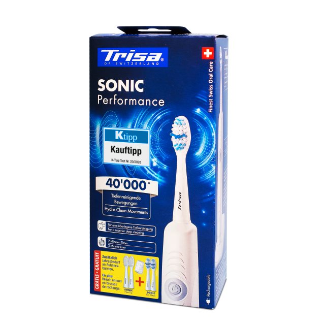 Trisa Sonic Performance Schallzahnbürste Promo mit 5 Refils | Bürstenkopf | Elektro Zahnbürsten