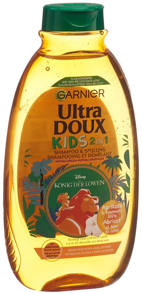 Ultra Doux Kids shampooing 2en1 à l'abricot & fleur de coton fl 300 ml