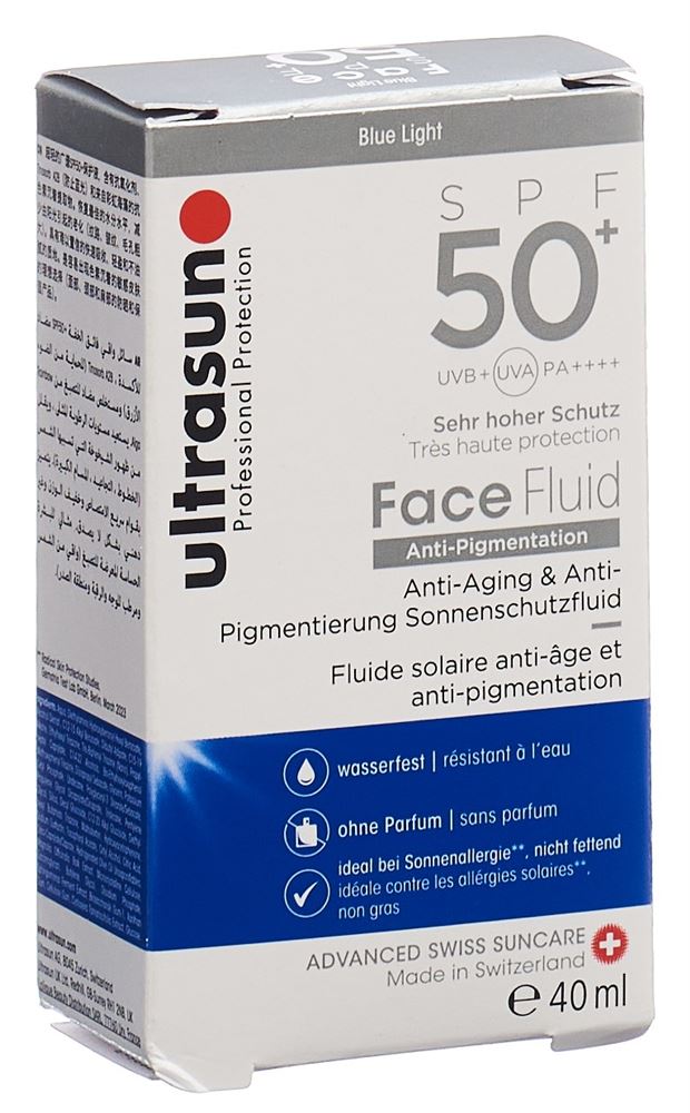 Ultrasun Face Fluid Anti-Pigment LSF/SPF 50+ Flasche 40 ml | Sonnenschutz | Gesicht | wasserfest | ohne Parfum