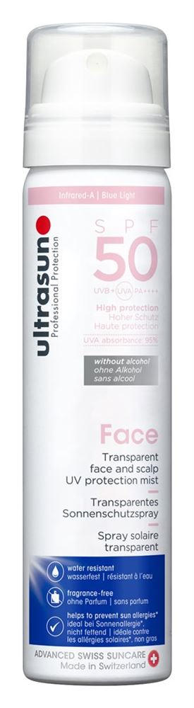 Image of Ultrasun Face & Scalp UV Protection Mist Spf50 Aeros Spr 75 ml