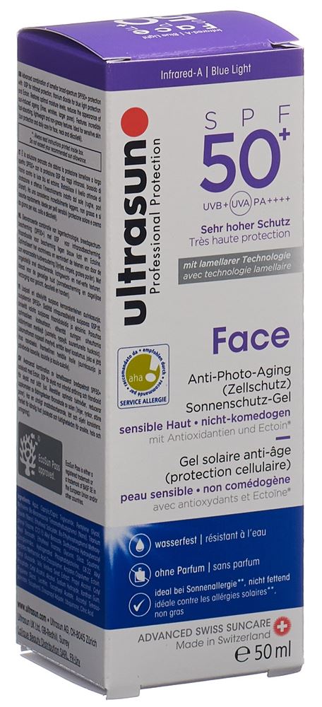 Ultrasun Face LSF/SPF 50+ 50 ml | Sonnenschutz | Gesicht | Wasserfest | ohne Parfum