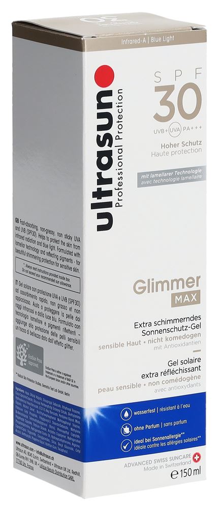 Image of Ultrasun Glimmer MAX Spf30 Fl 150 ml