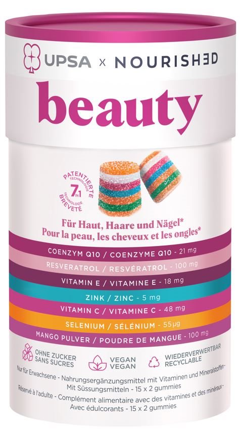 Upsa x Nourished Beauty Gummies Box 30 Stk