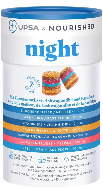 Upsa x Nourished Night Gummies Box 30 Stk