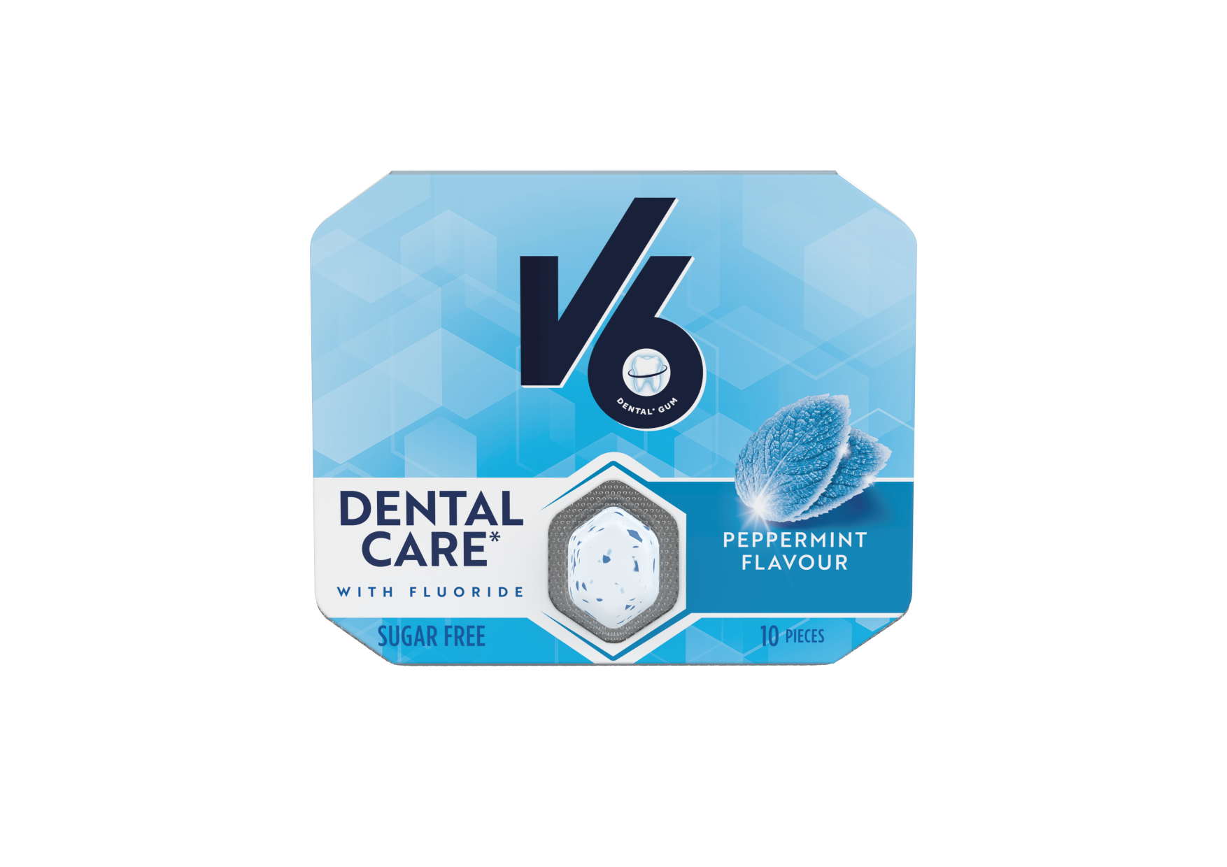 V6 Dental Care chewing gum Peppermint box 24 pce