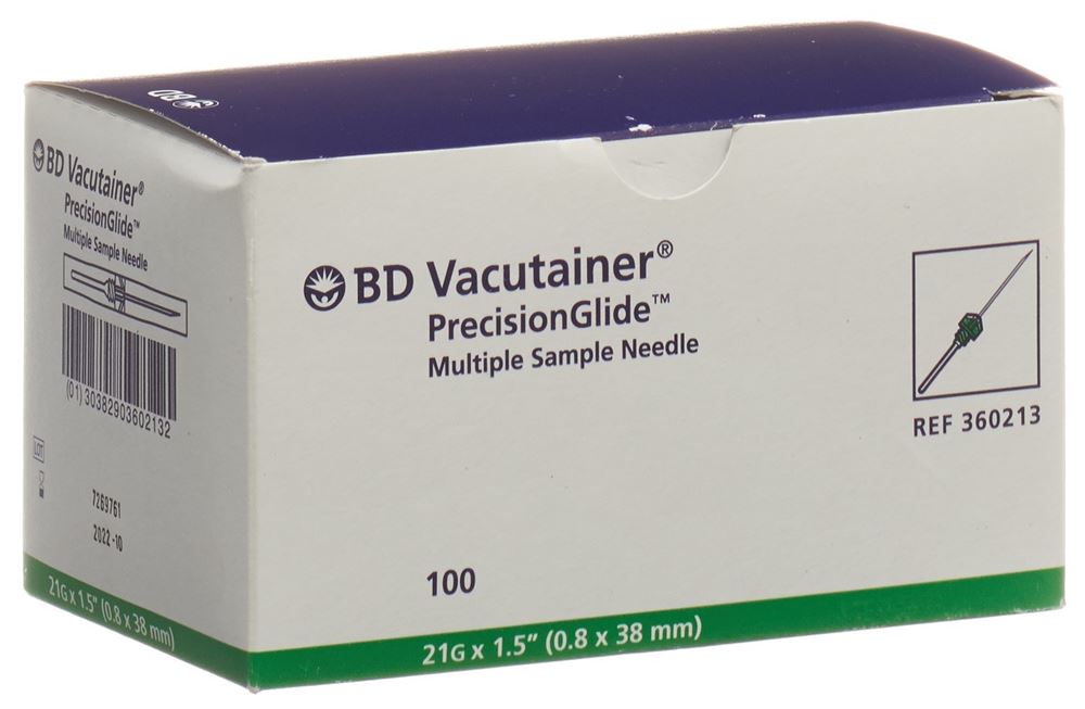 Image of Vacutainer Kanüle 21G 0.8x38mm grün 100 Stk