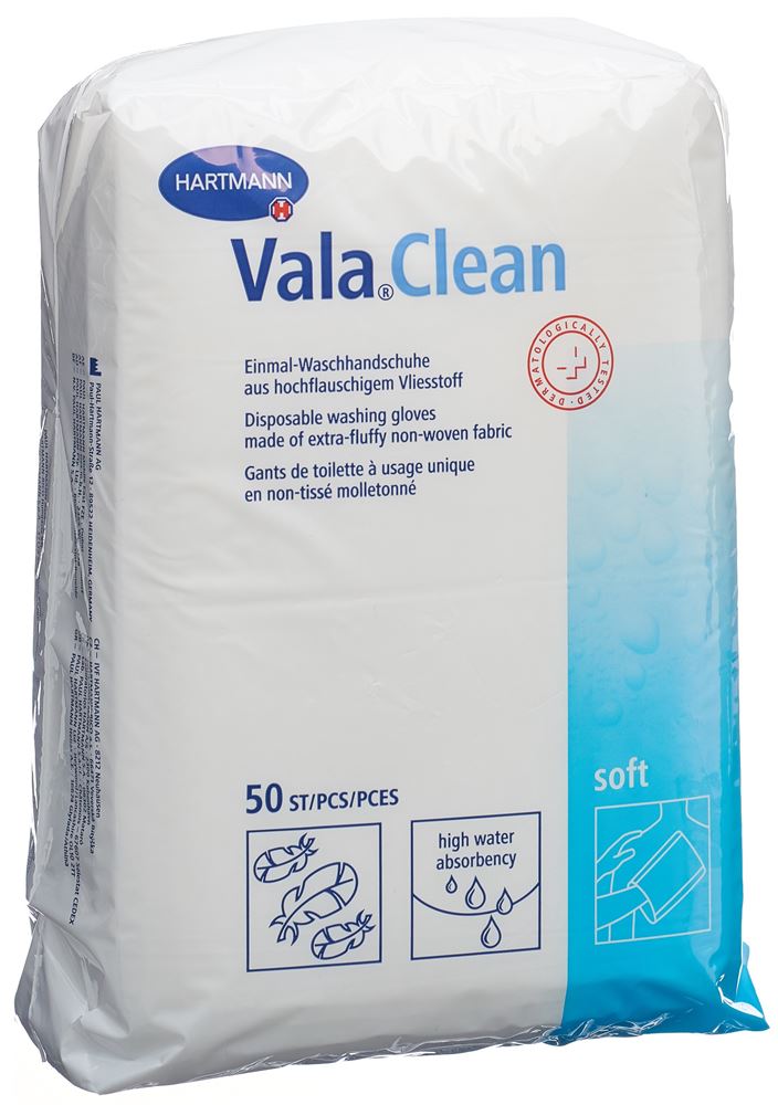 Valaclean Soft gant toilette usage unique 15.5x22.5cm 50 pce