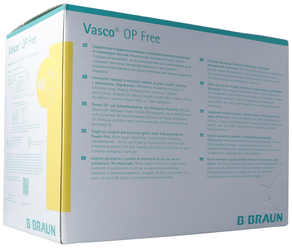 Image of Vasco OP Free Handschuhe Gr7.5 steril ohne Latex 40 Paar