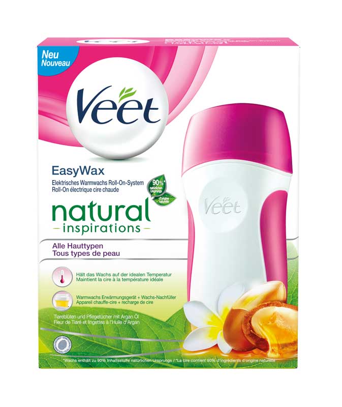 Veet EasyWax roll-on set sensitive cire chaude natural