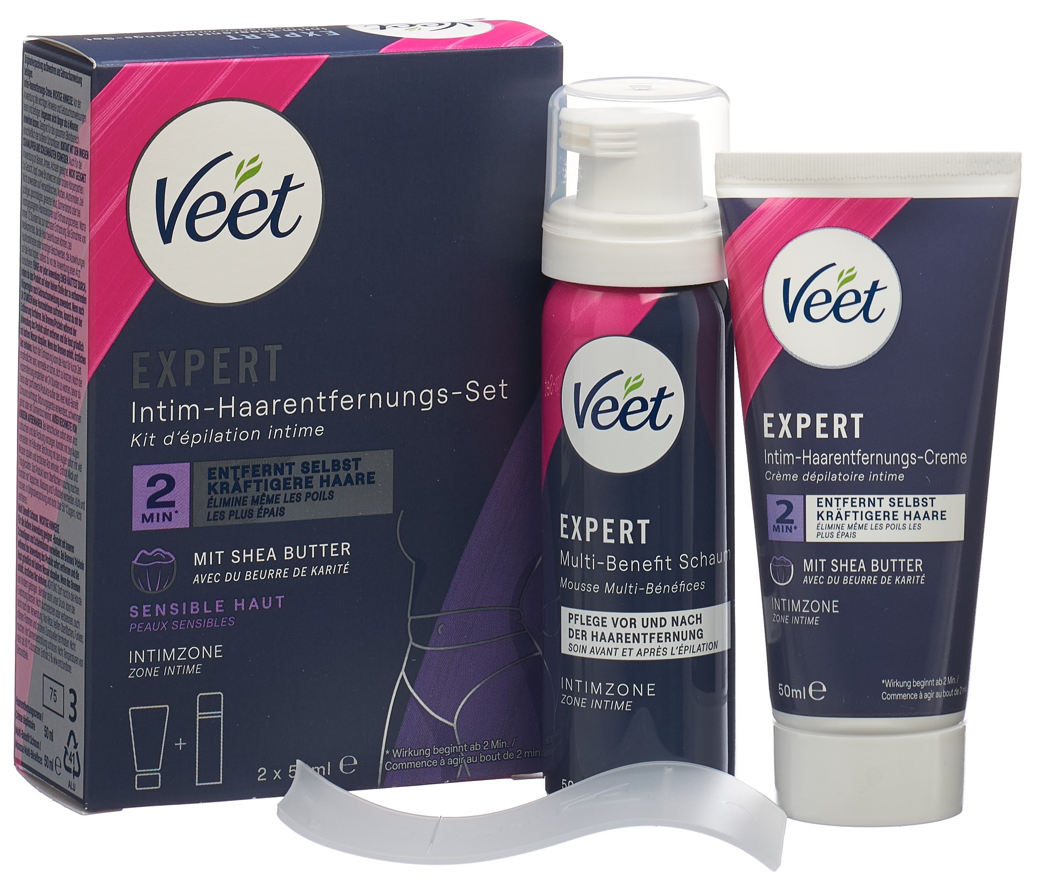 Veet Expert kit d'épilation intime 2 x 50 ml