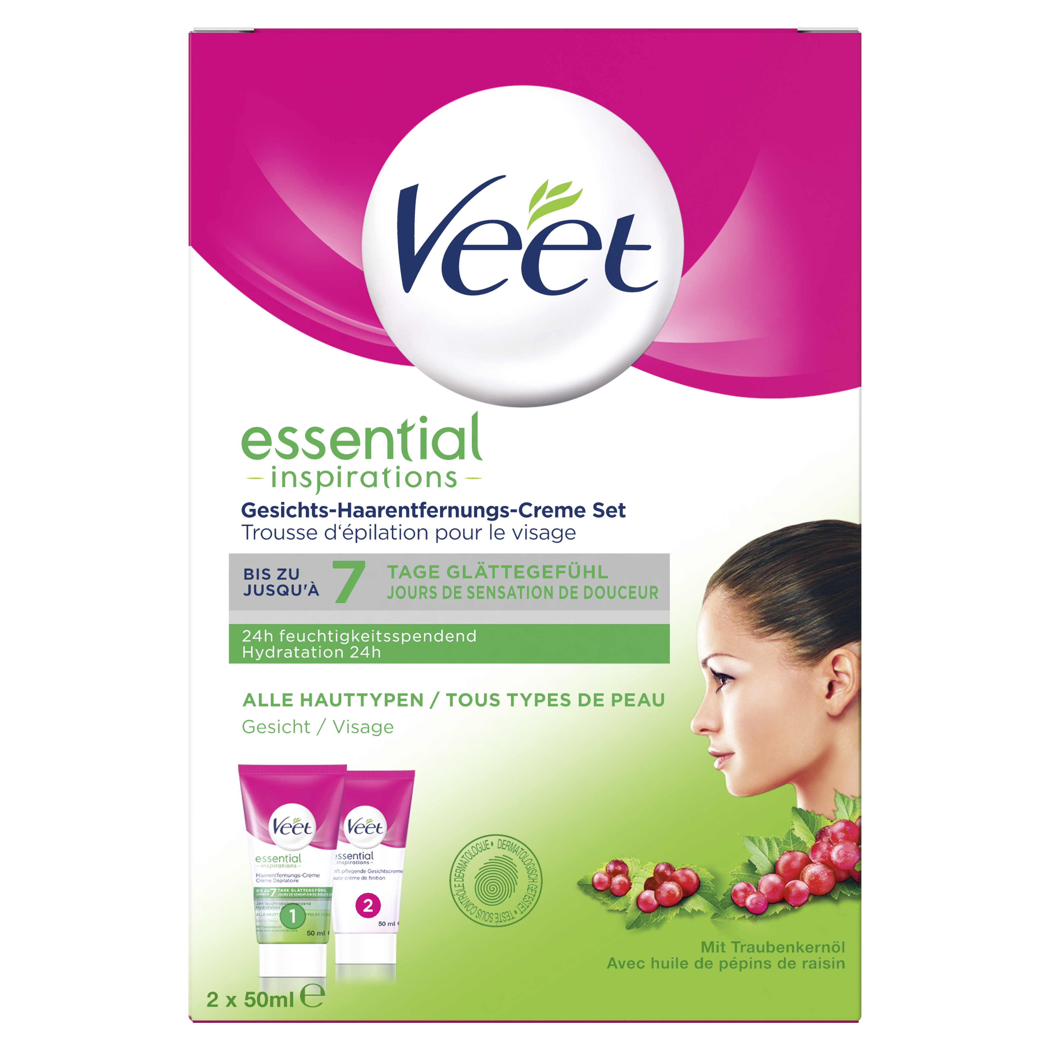 Image of Veet Haarentfernungs-Set Gesicht 2 x 50 ml