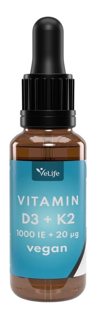 VeLife Vitamina D3 K2 gocce vegan flacone pipetta 30 ml